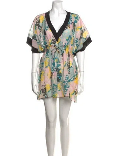Pre-owned M Missoni Printed Mini Dress In Multicolor