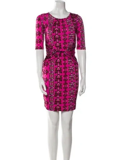 Pre-owned M Missoni Printed Mini Dress In Pink