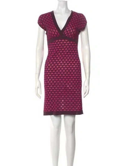 Pre-owned M Missoni Printed Mini Dress In Pink