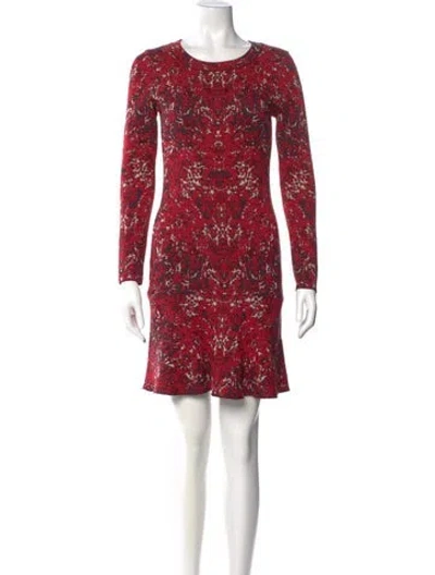 Pre-owned M Missoni Printed Mini Dress In Red