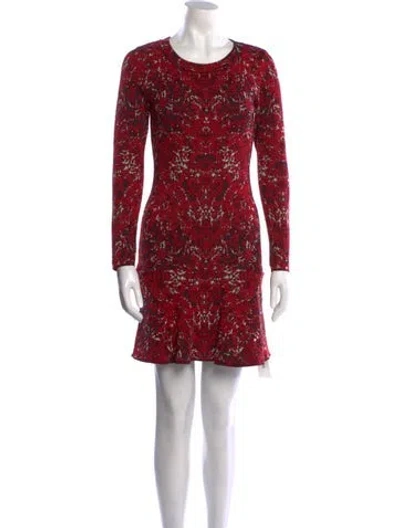 Pre-owned M Missoni Printed Mini Dress In Red