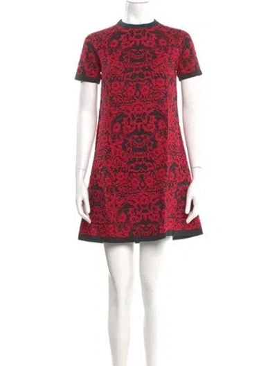 Pre-owned M Missoni Printed Mini Dress In Red