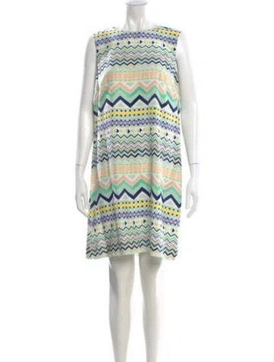 Pre-owned M Missoni Printed Mini Dress In White