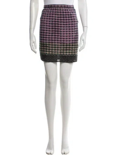Pre-owned M Missoni Printed Mini Skirt In Black