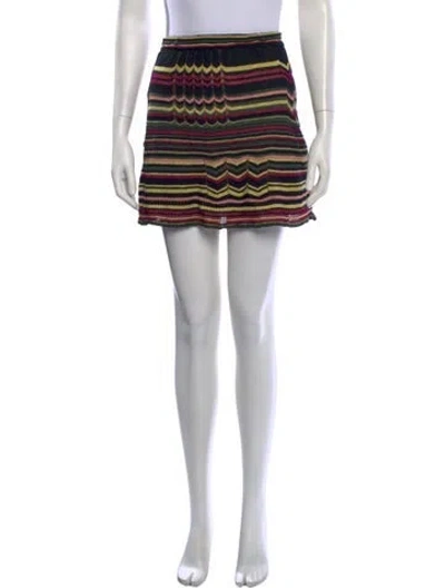 Pre-owned M Missoni Printed Mini Skirt In Black