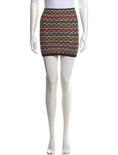 Pre-owned M Missoni Printed Mini Skirt In Neutral