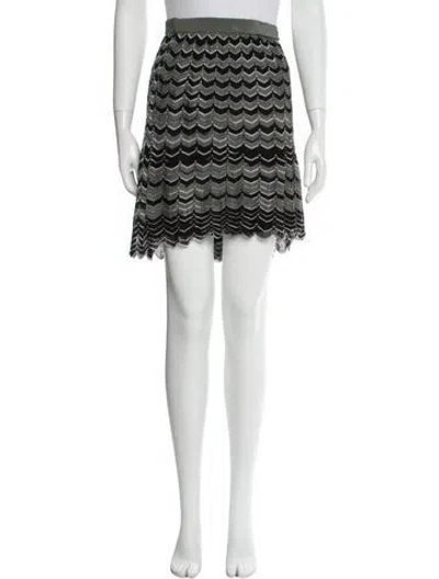 Pre-owned M Missoni Printed Mini Skirt In White