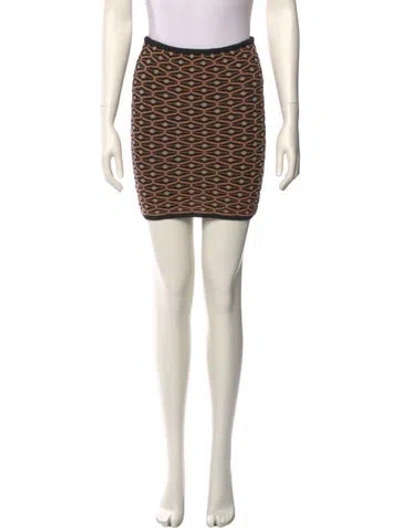 Pre-owned M Missoni Printed Mini Skirt In White