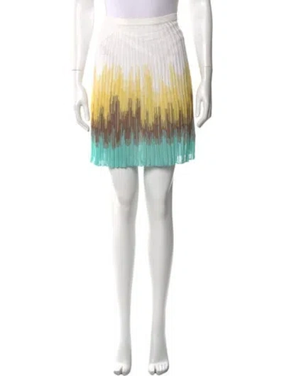 Pre-owned M Missoni Printed Mini Skirt In White