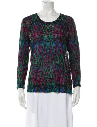 Pre-owned M Missoni Printed Scoop Neck Sweater In Black