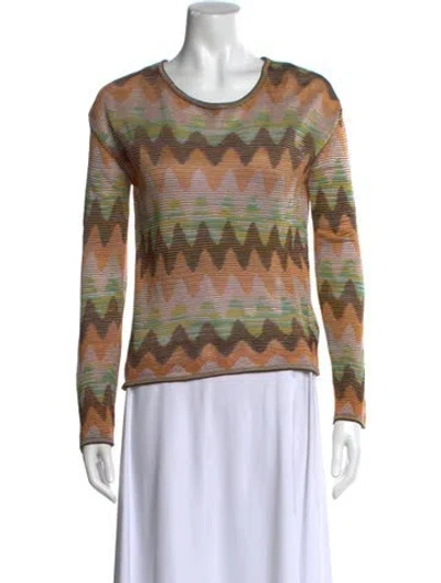 Pre-owned M Missoni Printed Scoop Neck Sweater In Multi