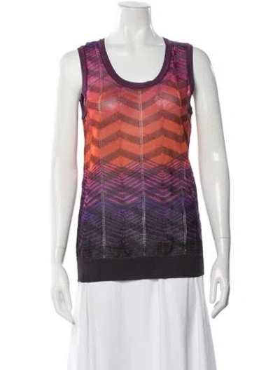 Pre-owned M Missoni Printed Scoop Neck Sweater In Multi