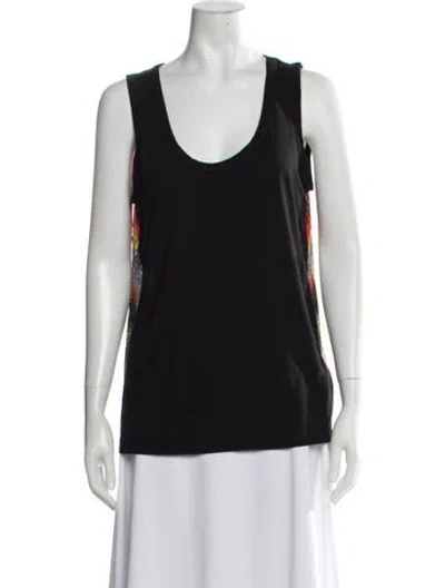 Pre-owned M Missoni Printed Scoop Neck Top In Black