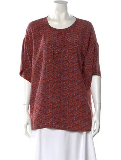 Pre-owned M Missoni Printed Scoop Neck T-shirt In Purple