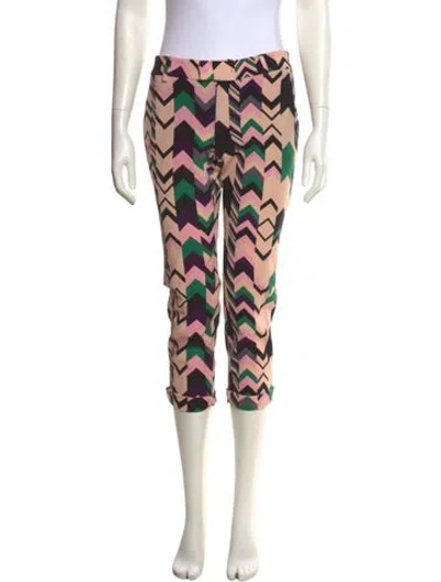 Pre-owned M Missoni Printed Skinny Leg Pants In Pink