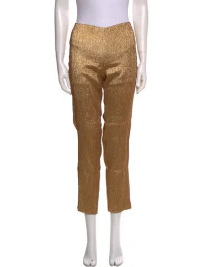 Pre-owned M Missoni Printed Straight Leg Pants In Gold