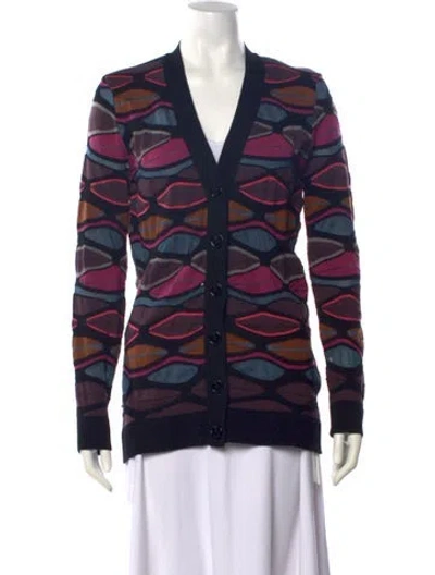 Pre-owned M Missoni Printed V-neck Sweater In Black