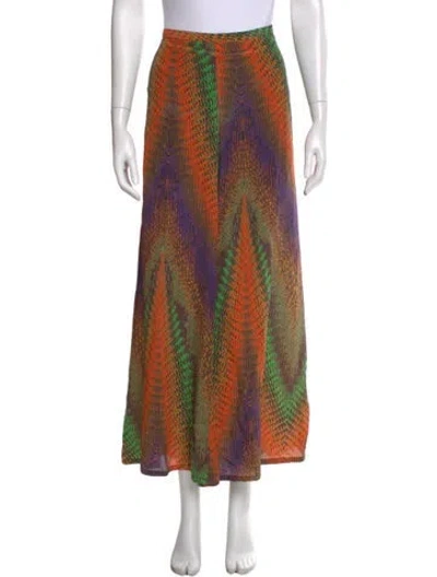 Pre-owned M Missoni Printed Wide Leg Pants In Brown