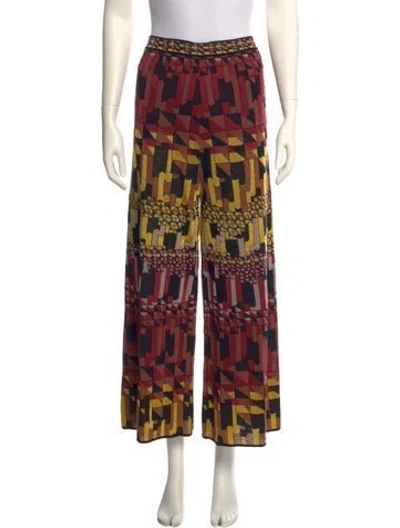 Pre-owned M Missoni Printed Wide Leg Pants In Multi
