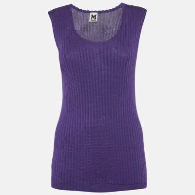 Pre-owned M Missoni Purple Knit Tank Top L