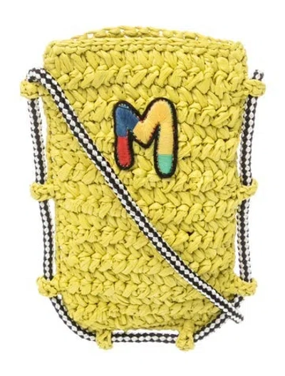 Pre-owned M Missoni Raffia Crossbody Bag In Green