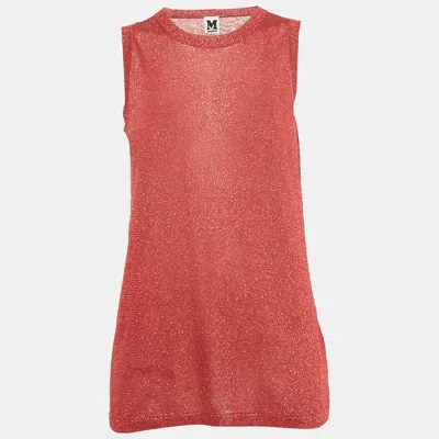 M Missoni Red Lurex Knit Sleeveless Top