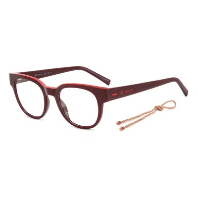 M Missoni Red Resin Frames In Burgundy