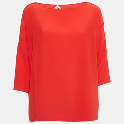 Pre-owned M Missoni Red Silk Crepe Oversized Top S