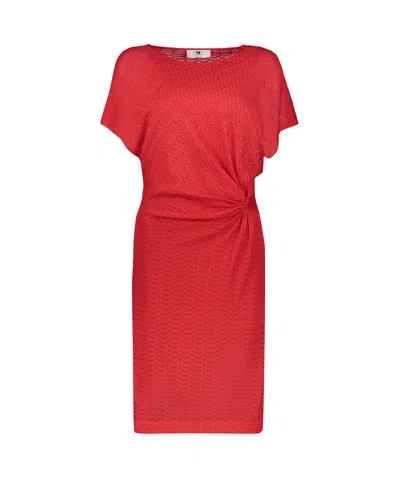 M Missoni Round-neck Dress In Red