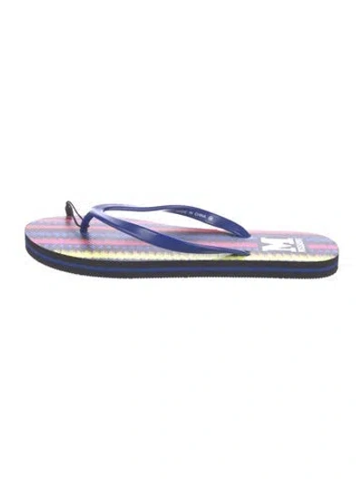 Pre-owned M Missoni Rubber Printed Flip Flops W/ Tags In Blue