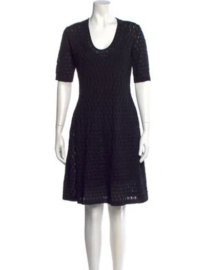 Pre-owned M Missoni Scoop Neck Knee-length Dress In Black
