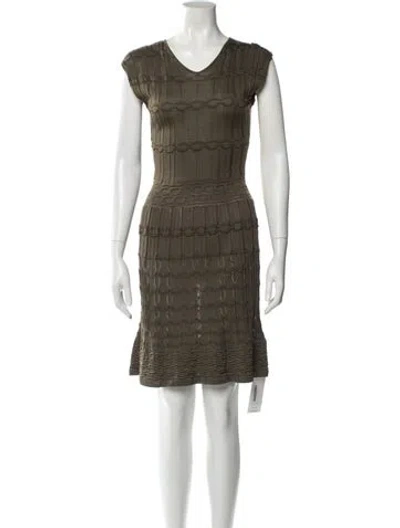 Pre-owned M Missoni Scoop Neck Knee-length Dress In Multi