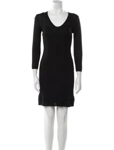Pre-owned M Missoni Scoop Neck Mini Dress In Black