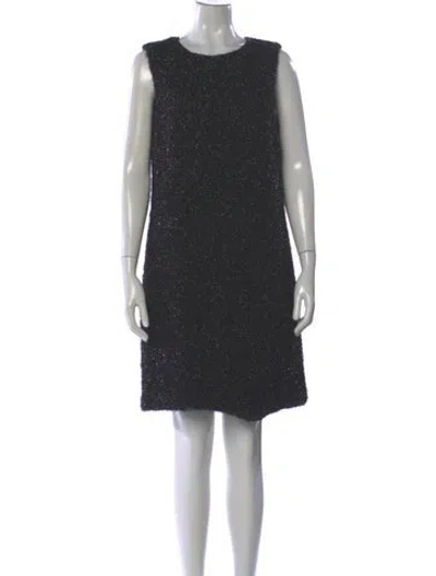 Pre-owned M Missoni Scoop Neck Mini Dress In Gray