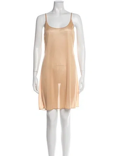 Pre-owned M Missoni Scoop Neck Mini Dress In Neutral