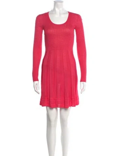 Pre-owned M Missoni Scoop Neck Mini Dress In Pink