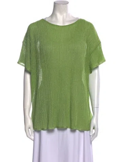 Pre-owned M Missoni Scoop Neck Short Sleeve T-shirt In Green
