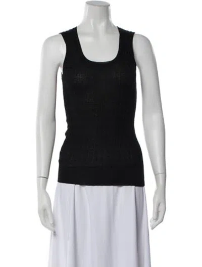 Pre-owned M Missoni Scoop Neck Sleeveless Top In Black
