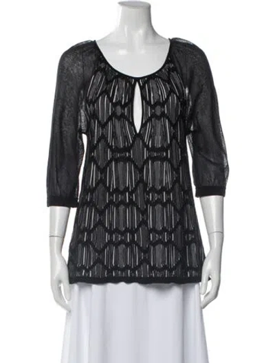 Pre-owned M Missoni Scoop Neck Sweater In Black