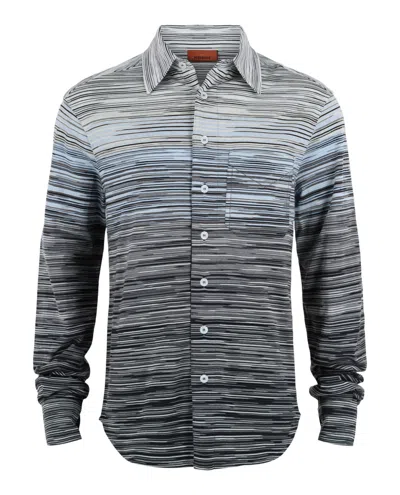 M Missoni Shaded Slub Button-up Shirt In Gold
