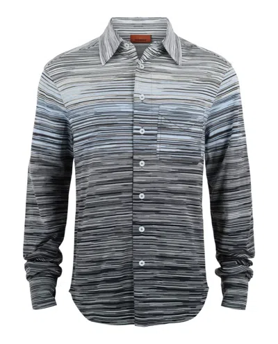 M MISSONI SHADED SLUB BUTTON-UP SHIRT