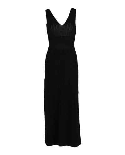 M Missoni Sheer Metallic Maxi Dress In Black