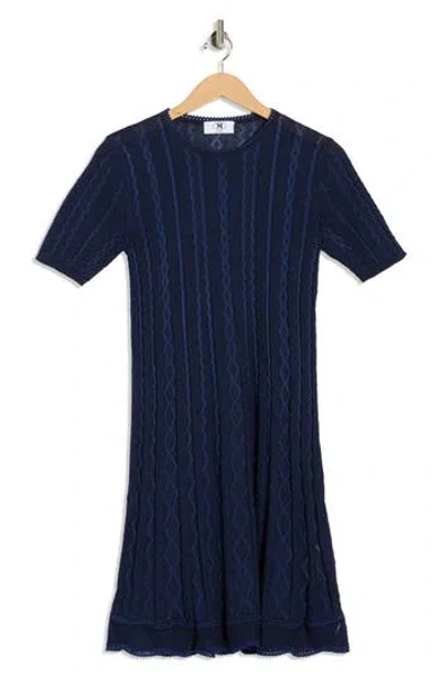 M Missoni Short Sleeve A-line Dress In Blue