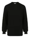 M Missoni Signature Crochet Knit Sweater With Zigzag Pattern In Black