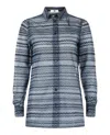 M Missoni Signature Zig Zag Patterned Shirt In Blue