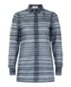 M Missoni Signature Zig Zag Patterned Shirt In Blue
