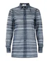 M Missoni Signature Zig Zag Patterned Shirt In Blue