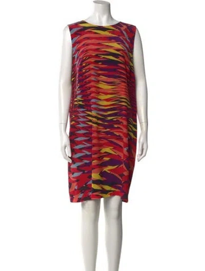 Pre-owned M Missoni Silk Knee-length Dress In Pink