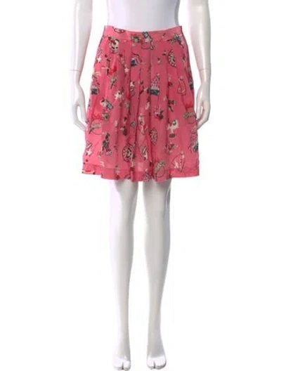 Pre-owned M Missoni Silk Knee-length Skirt In Pink