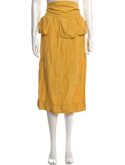 Pre-owned M Missoni Silk Long Skirt In Yellow